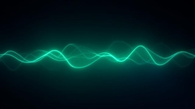 Abstrakte Klangwellen Visualisierung für ein Audiologo